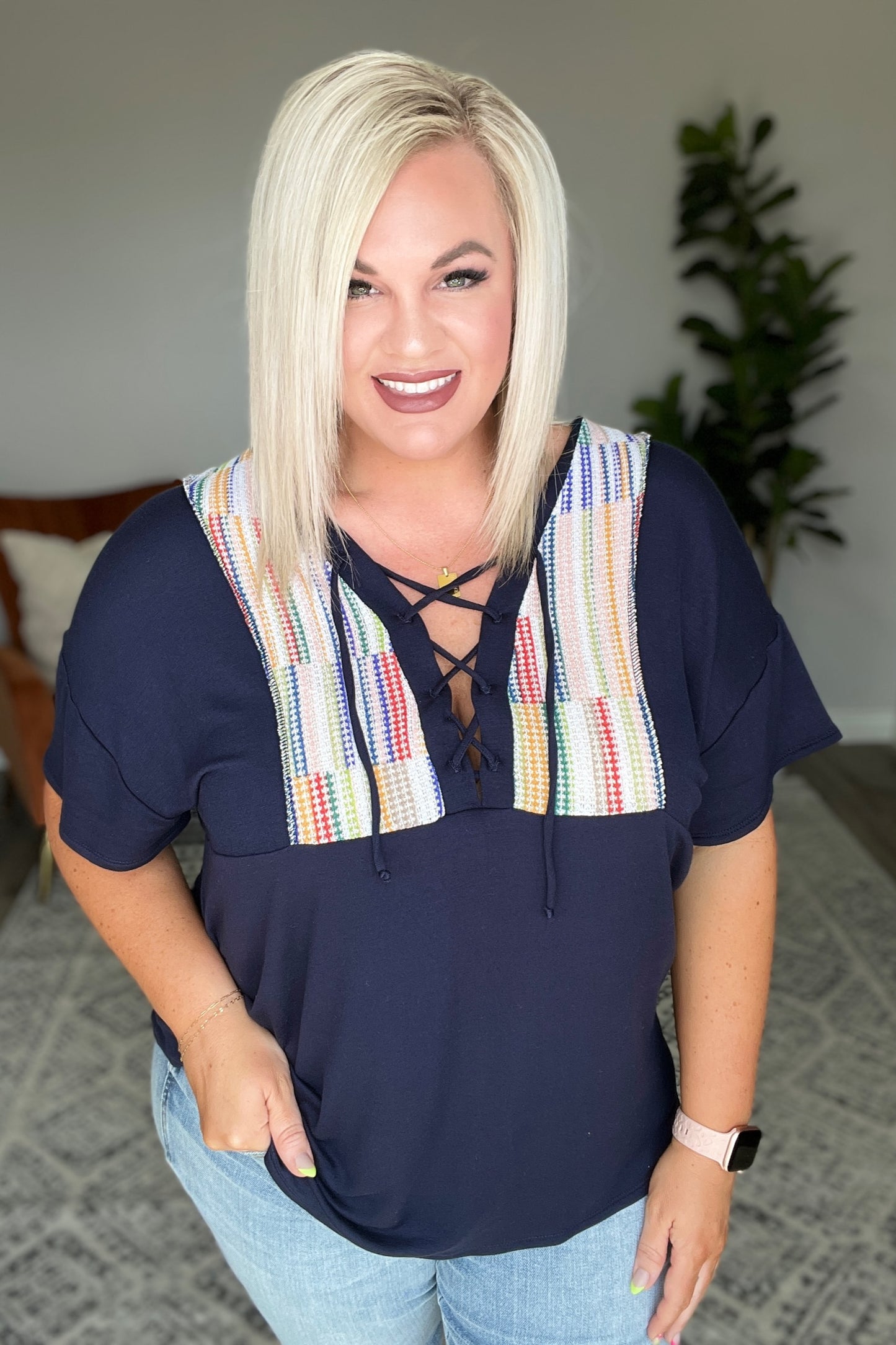 Laid Back Lace Up Top
