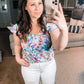 Let's Talk Flutter Sleeve Top