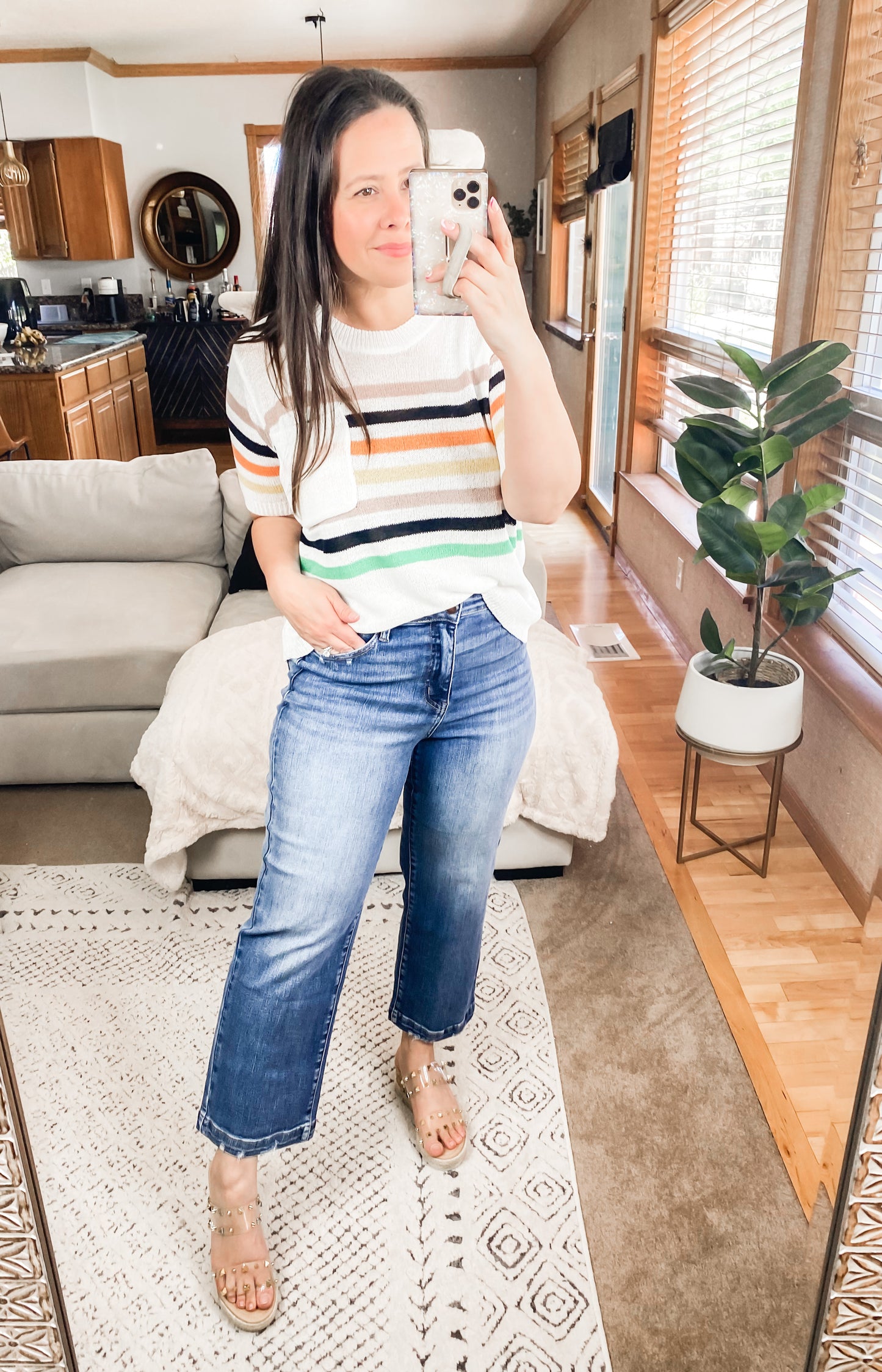 Judy Blue High Rise Vintage Wide Leg Crop Jeans
