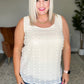 So Far So Good Swiss Dot Sleeveless Top in Sand
