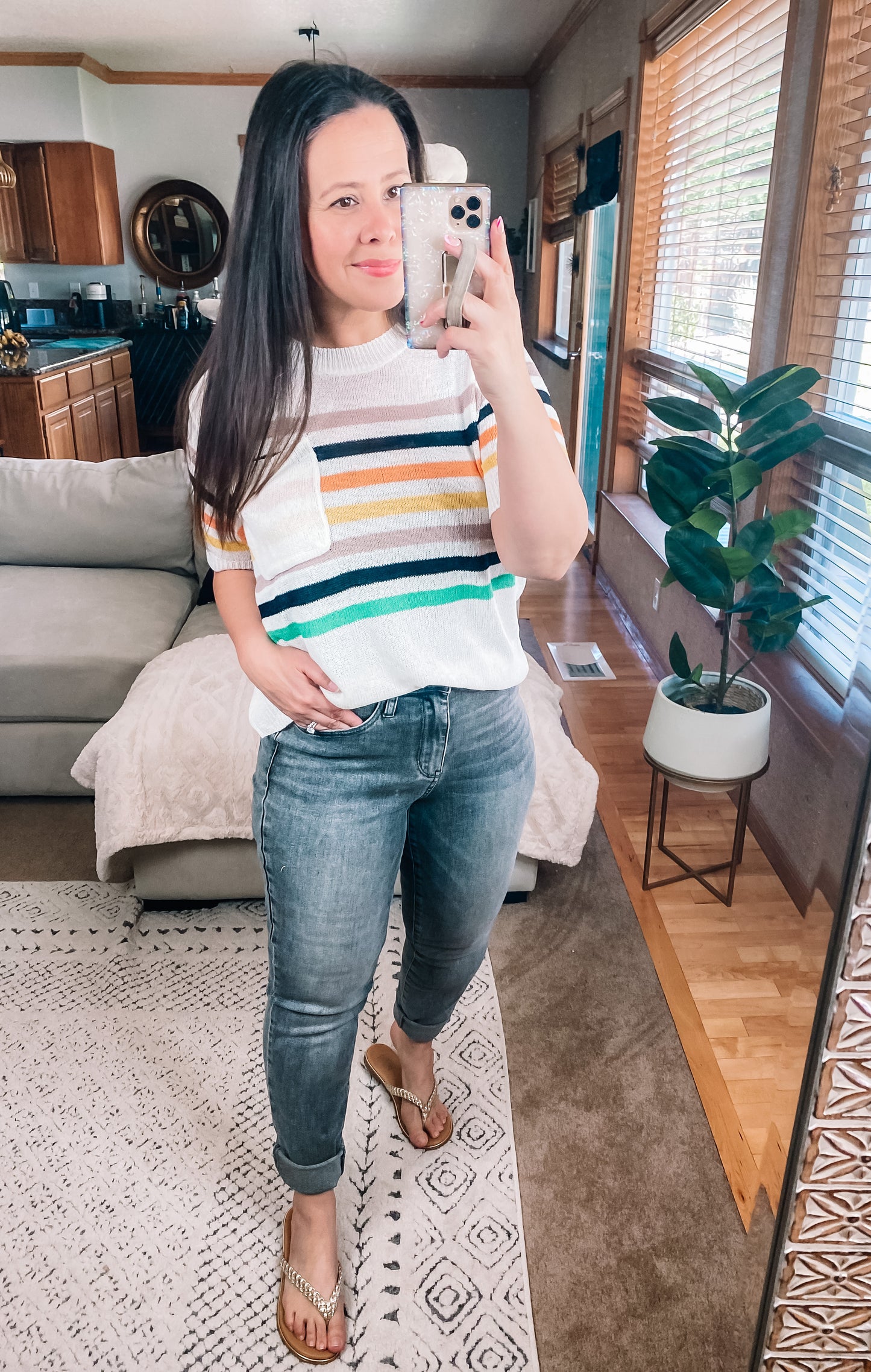 Derby Nights Retro Striped Top