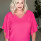 Forever Fine V-Neck Flounce Sleeve Blouse