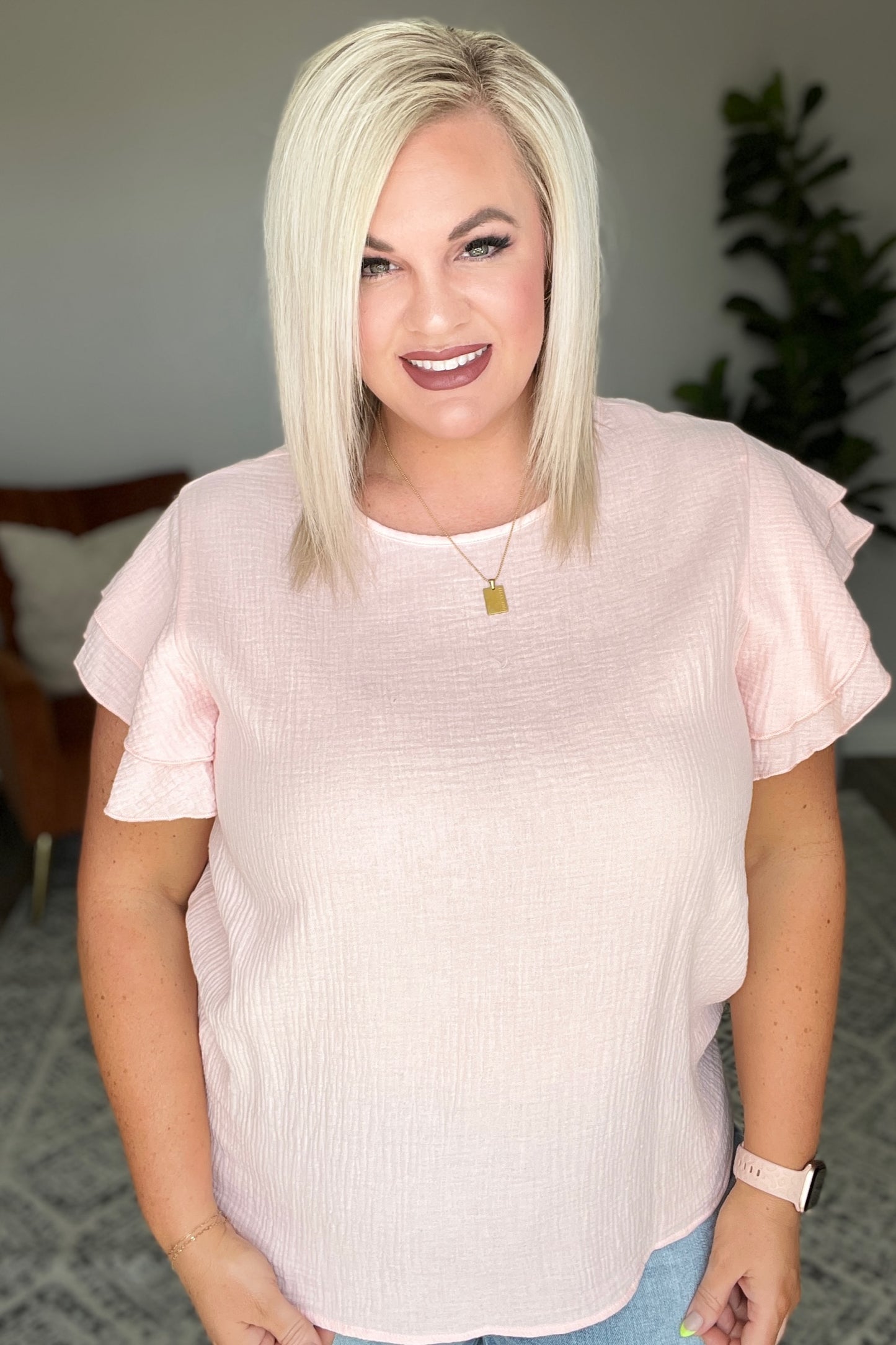 Dreams Come True Ruffle Sleeve Blouse