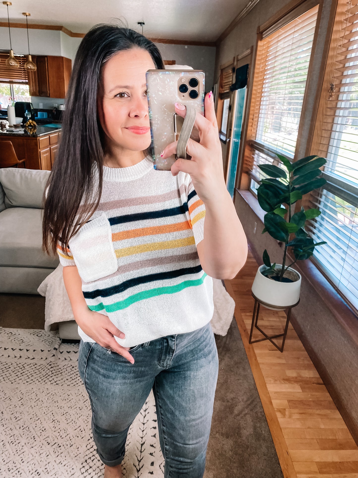 Derby Nights Retro Striped Top