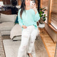 Relax With Me Knit Top in Aqua