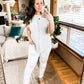 A Wink and a Smile Waffle Knit Top in Light Grey