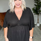 Storied Moments Draped Peplum Top in Black
