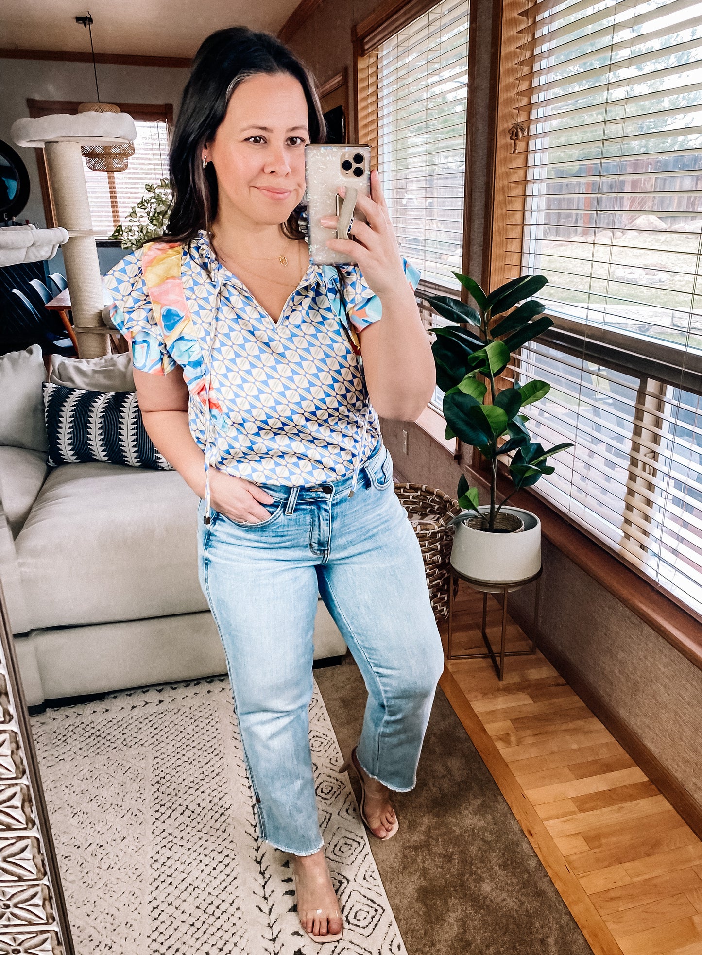 Merry Go Round Flutter Sleeve Top