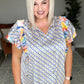 Merry Go Round Flutter Sleeve Top