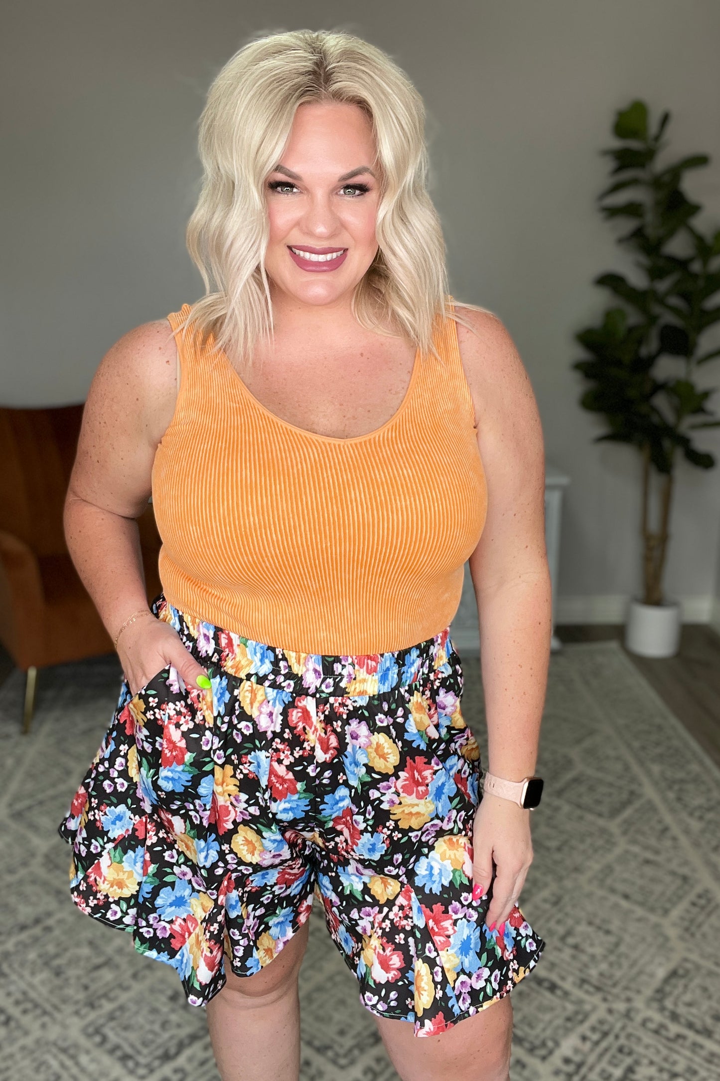Skip a Beat Floral Print Flare Shorts
