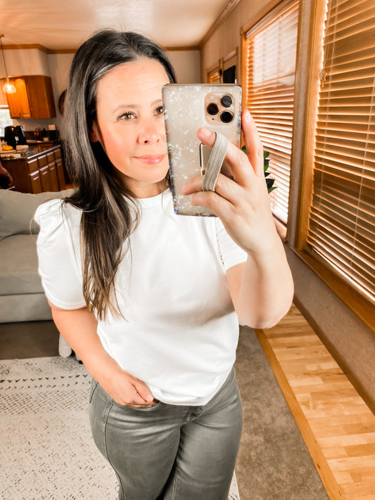 Pristine Puff Sleeve Top in White