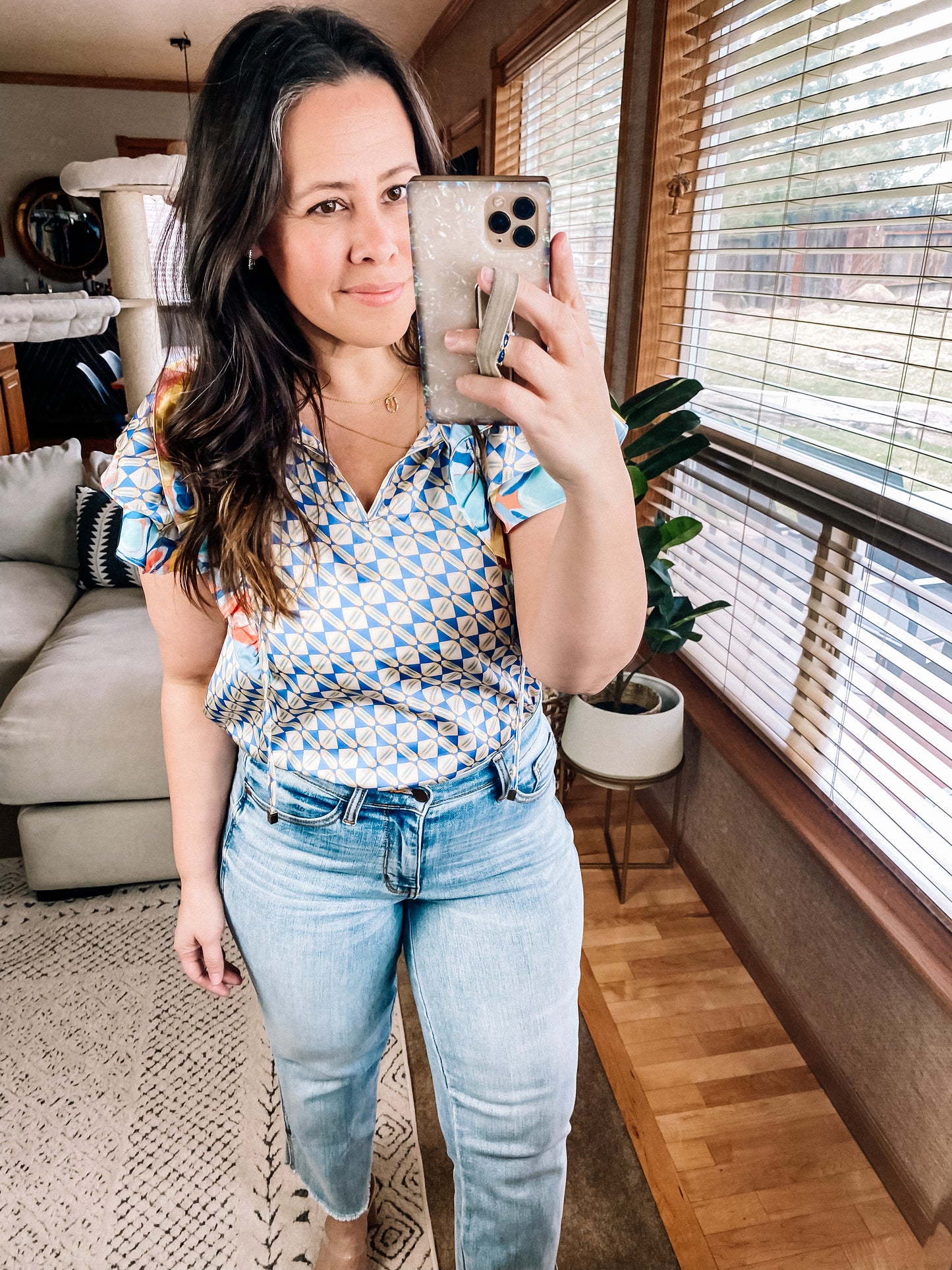 Merry Go Round Flutter Sleeve Top