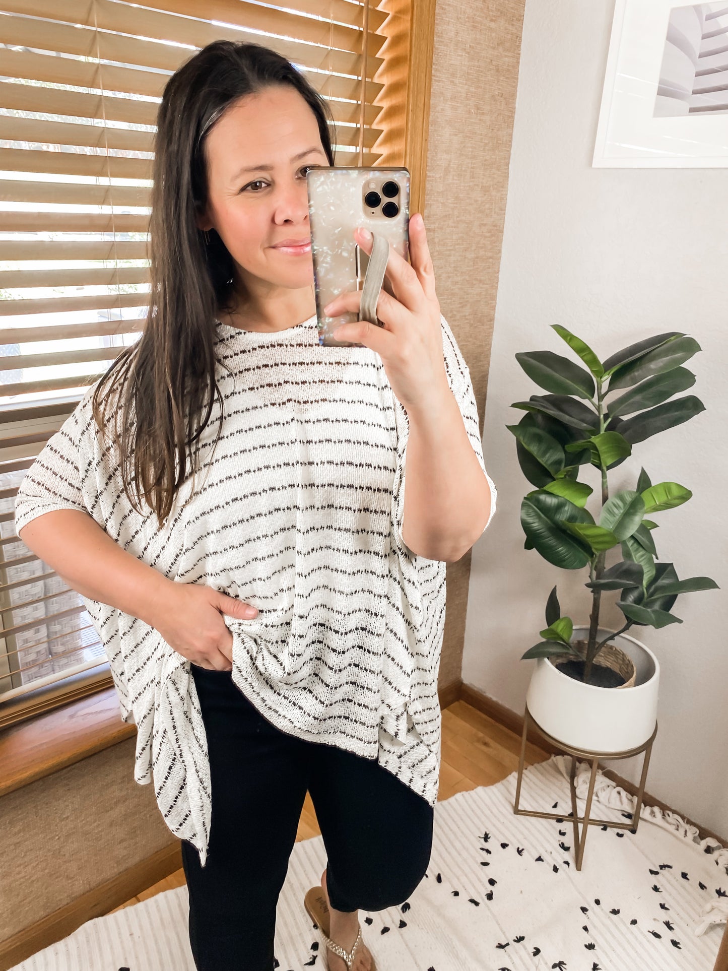 Meyers Striped High Low Boxy Top