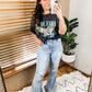 Bayeas Ultra High Rise Fly Distressed Stretch Flare Jean