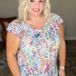 Let's Talk Flutter Sleeve Top