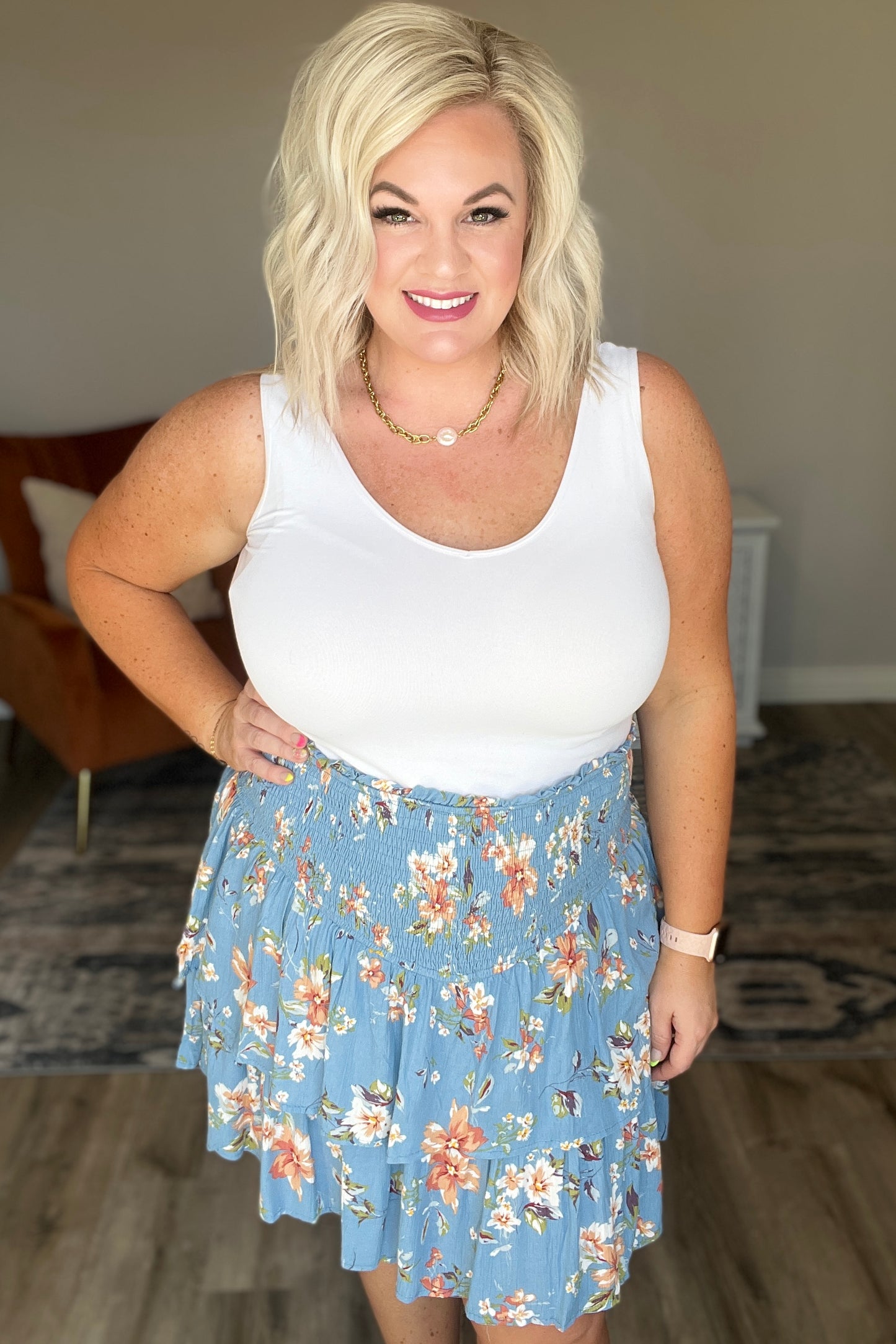 Lanikai Floral Tiered Skirt