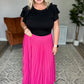 Just Too Hot Midi Skirt in Hot Pink