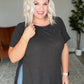 Kathleen Waffle Knit Top in Black
