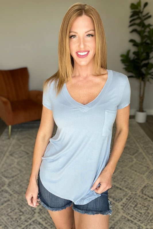 Gotta Love A Chest Pocket Tee in Ocean