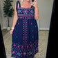 Midnight Magic Embroidered Maxi Dress