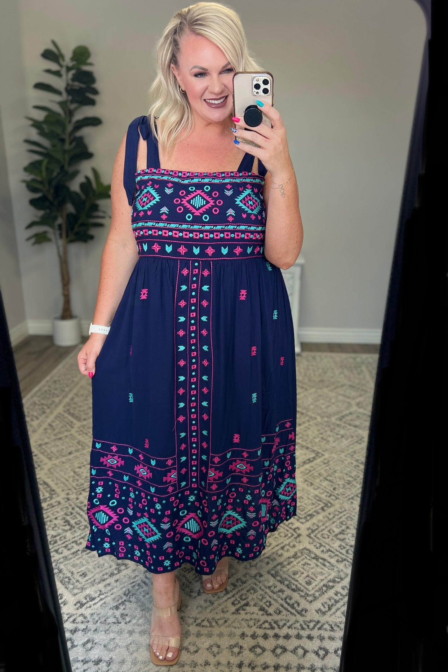 Midnight Magic Embroidered Maxi Dress