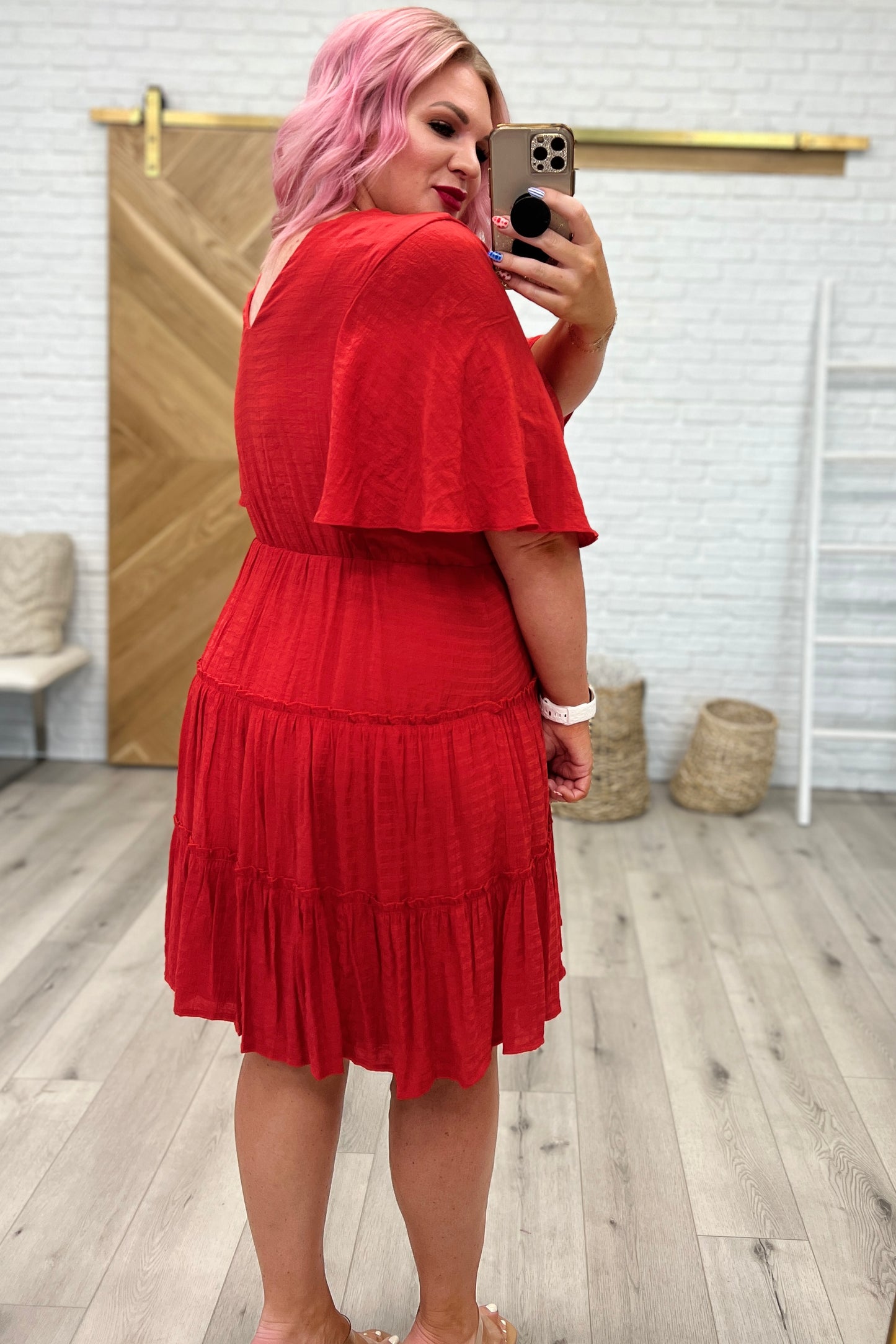 Sweet and Spicy Flutter Sleeve Dress