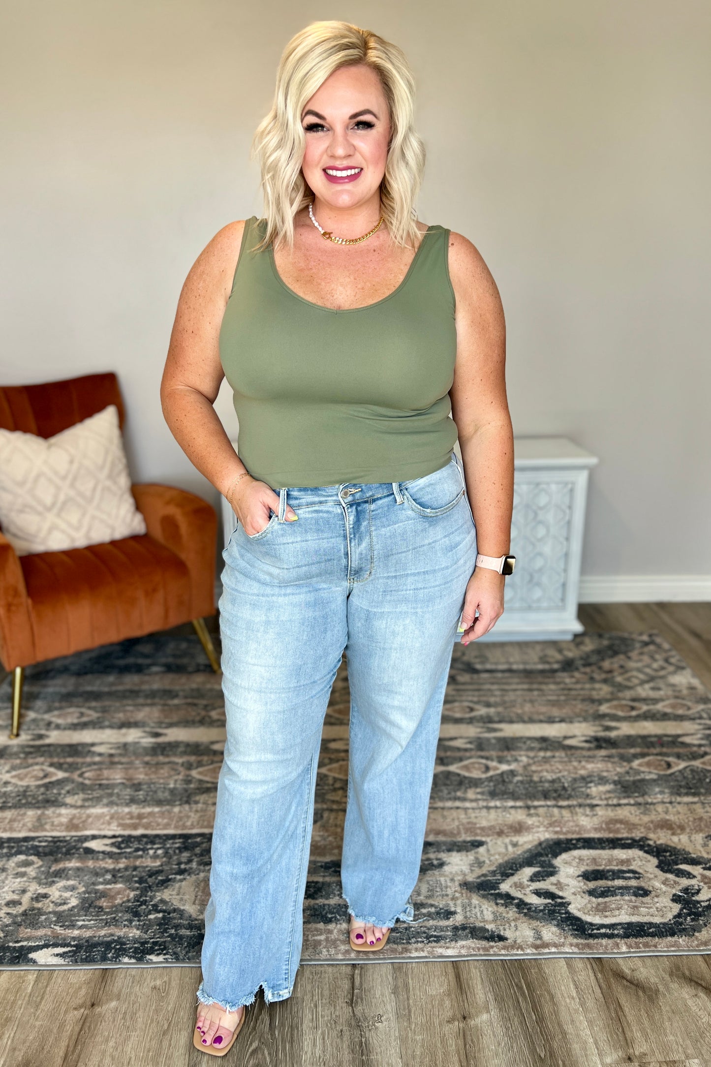 Judy Blue Tate High Rise Straight Jeans