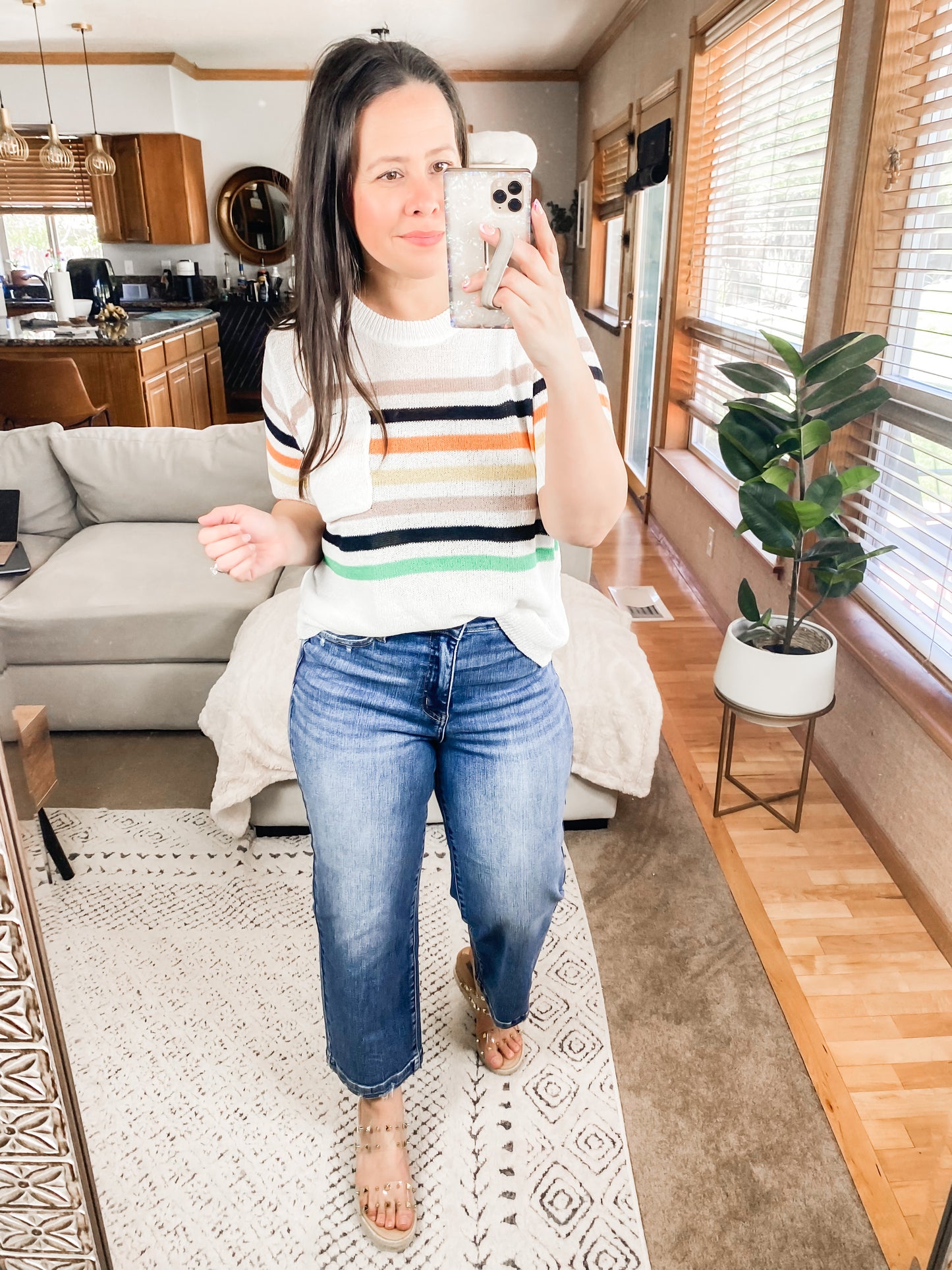 Derby Nights Retro Striped Top
