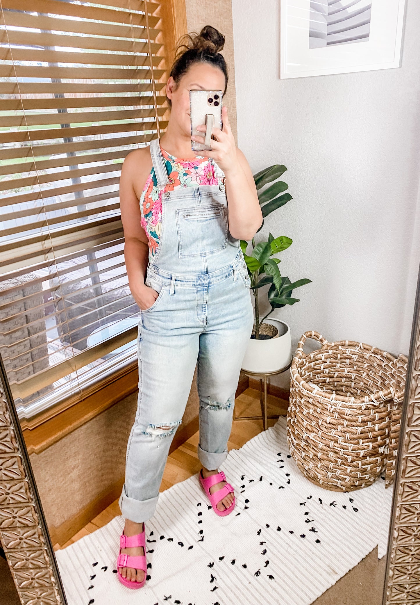 Judy Blue Distressed Straight Leg Overalls