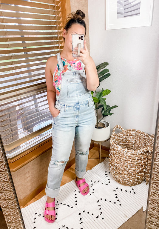 Judy Blue Distressed Straight Leg Overalls
