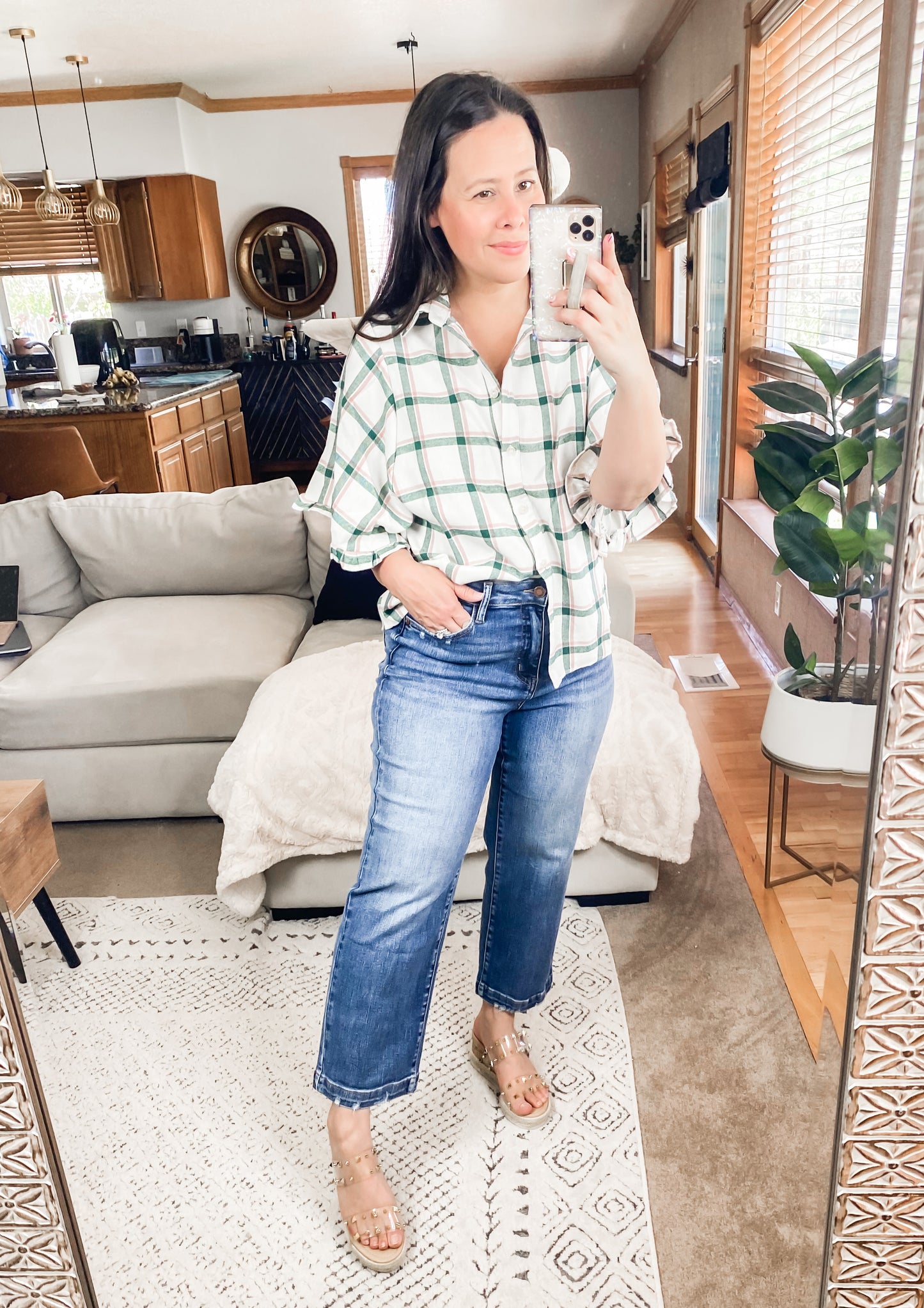 Judy Blue High Rise Vintage Wide Leg Crop Jeans