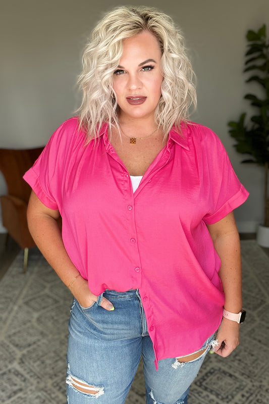 Working on Me Top in Hot Pink