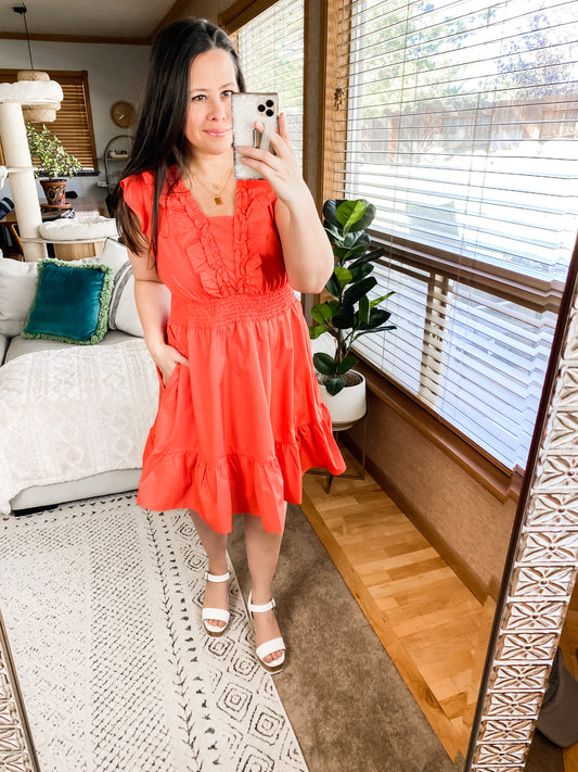 On Fire Ruffle Detail Dress