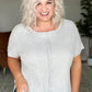 A Wink and a Smile Waffle Knit Top in Light Grey