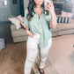Sweet Simplicity Button Down Blouse in Sage