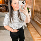 Dottie Ruched Mock Neck Blouse