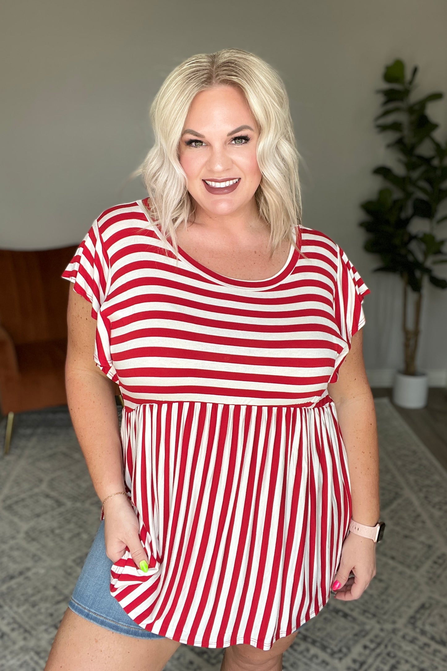 Summer Stripes Babydoll Top