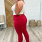 Judy Blue High Rise Control Top Garment Dyed Skinny Jeans in Ruby