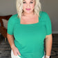 Sentimental Feelings Square Neck Top in Kelly Green