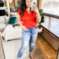 Listen Up V-Neck Top in Stone