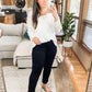 Judy Blue Mid Rise Classic Slim Jeans in Black