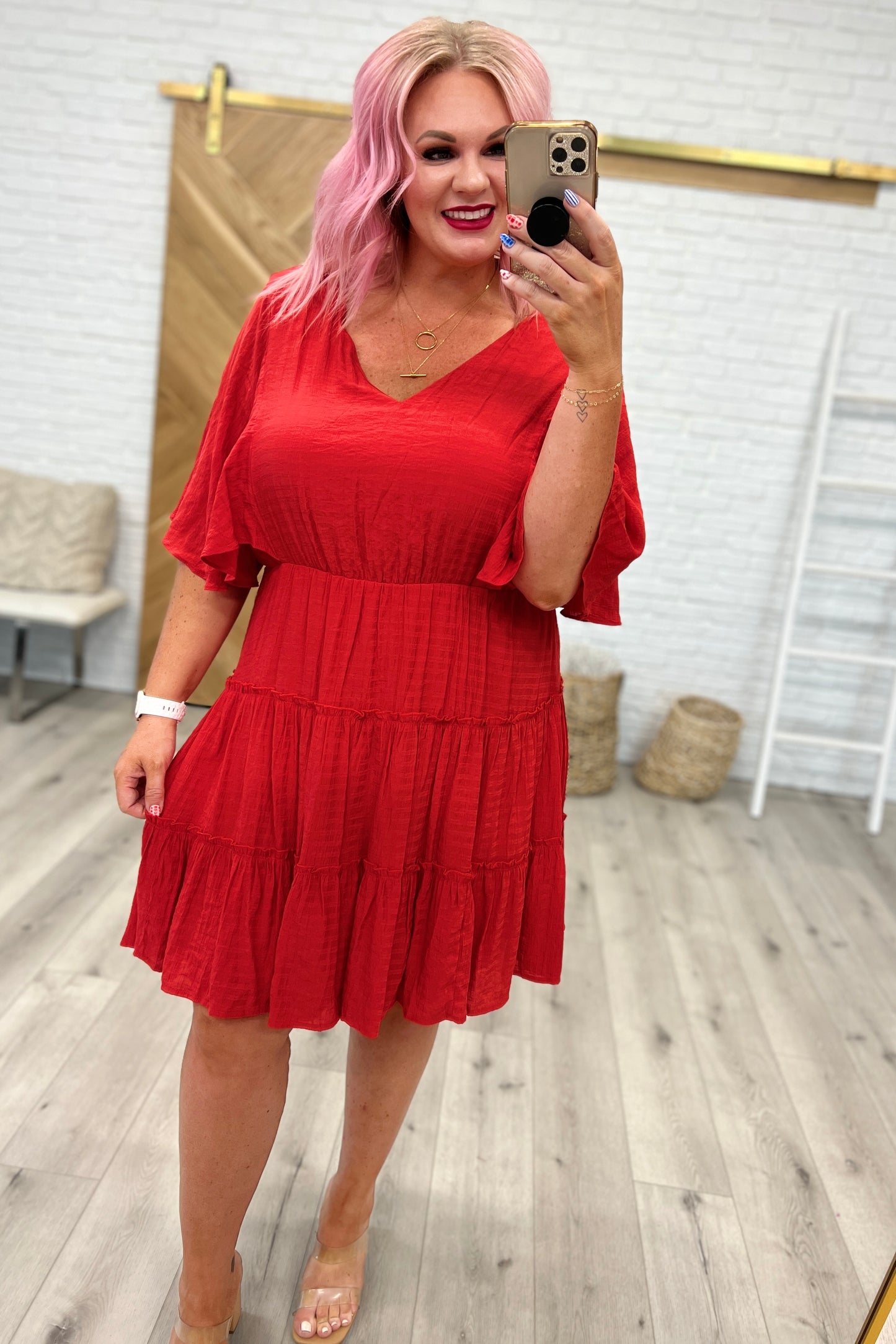 Sweet and Spicy Flutter Sleeve Dress