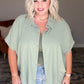 Sweet Simplicity Button Down Blouse in Sage