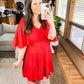 Sweet and Spicy Flutter Sleeve Dress