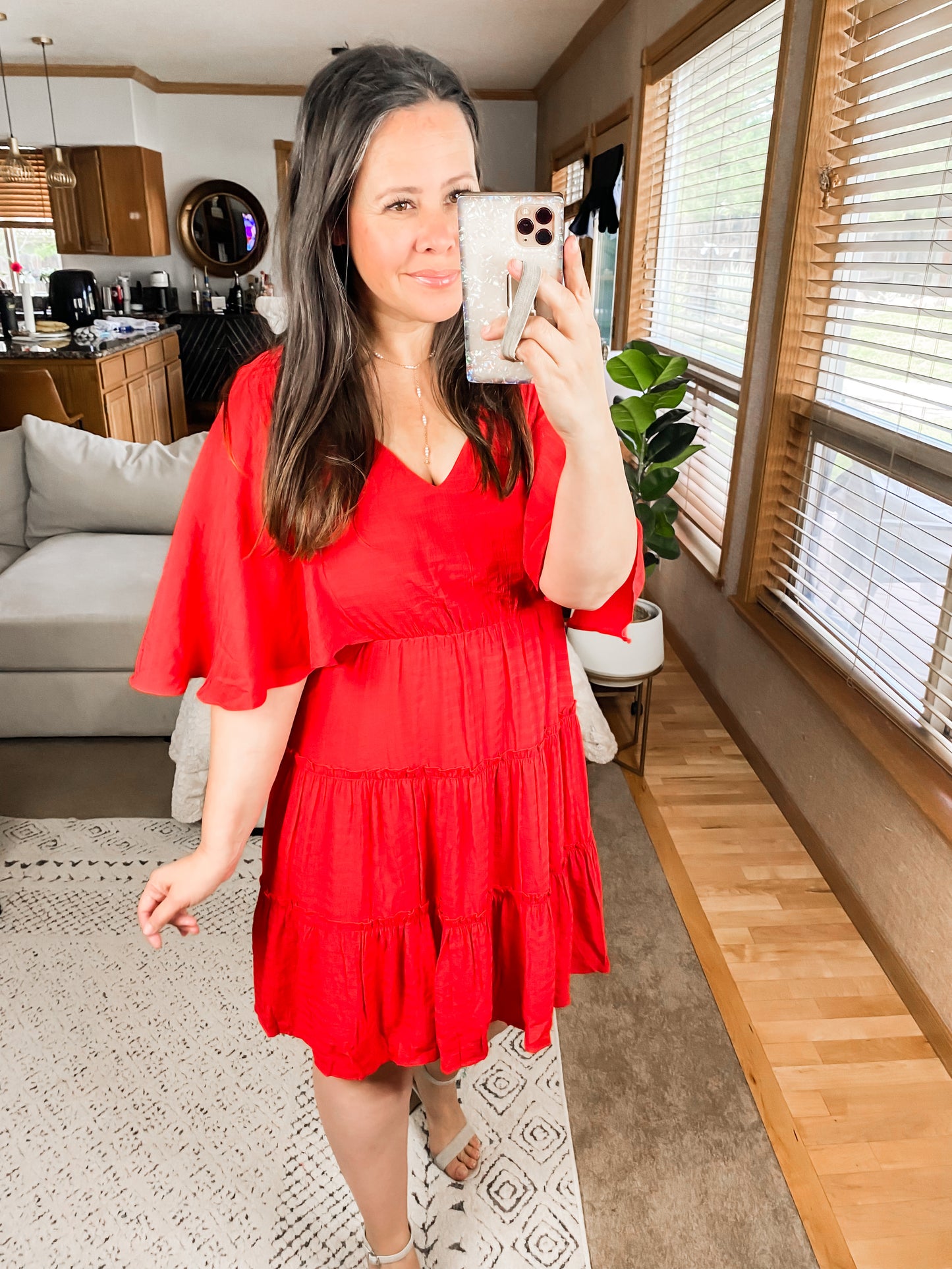 Sweet and Spicy Flutter Sleeve Dress