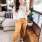RESTOCK Judy Blue Garment Dyed Straight Leg Cropped Jeans - Mustard