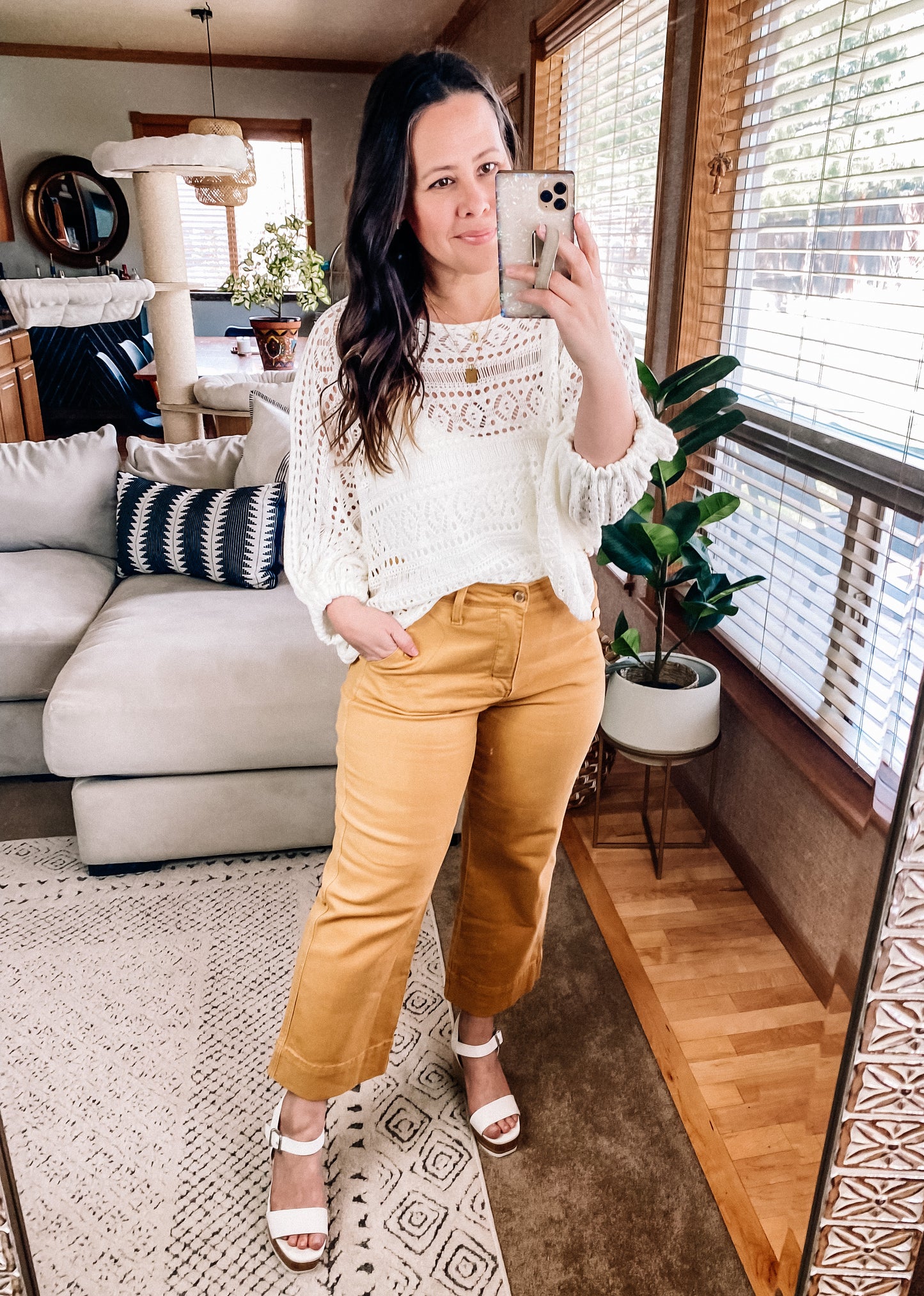 RESTOCK Judy Blue Garment Dyed Straight Leg Cropped Jeans - Mustard