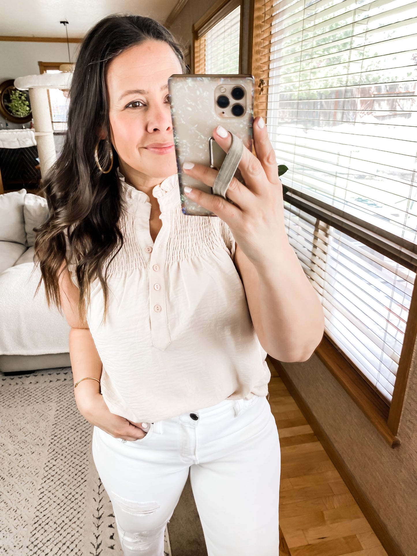 Feeling Fine Ruffle Detail Blouse