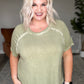 New Edition Mineral Wash T Shirt in Olive