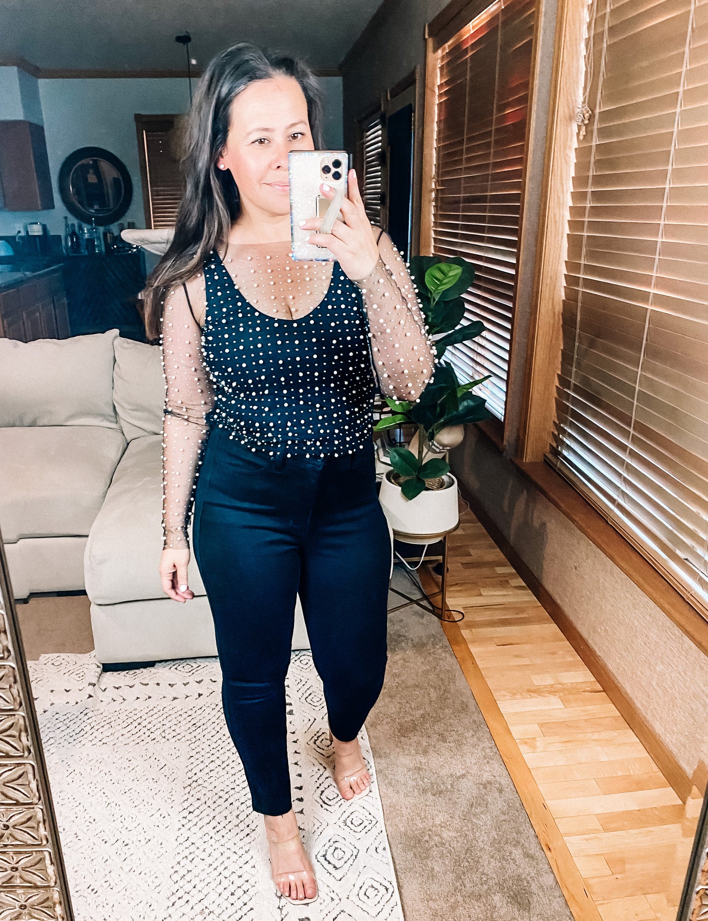 Pearl Diver Layering Top in Black